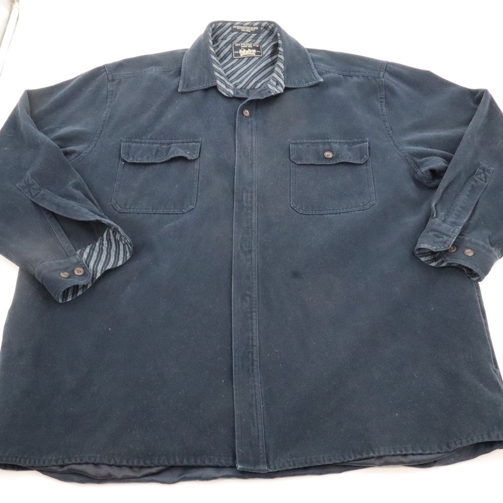 Levi Strauss & Co Shirt Jacket Mens XXL Navy Blue Lined Cotton‎ Shacket Workwear